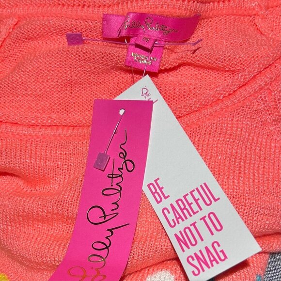 Lily Pulitzer Danette Sunny Sweater Medium Designer Preppy Coastal - Picture 4 of 4